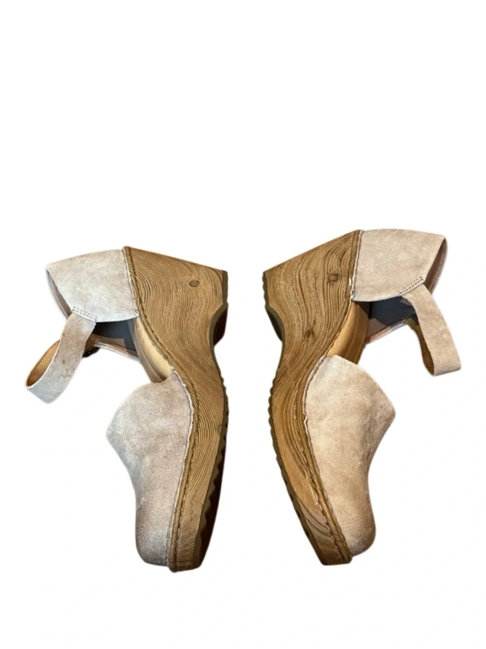 Born Nellie Hand-finished Leathers & Woodgrain-Inspired Platform Wedge Size 9